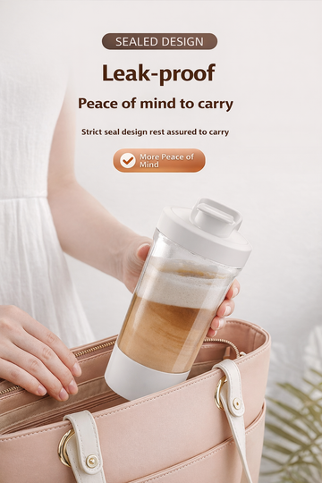 Electric Protein Shaker Bottle – 400ML Automatic Mixer Cup for Smooth Protein, Coffee & Milk Shakes (Rechargeable 1200mAh)